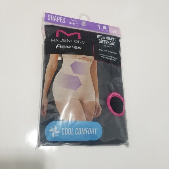 NWT MAIDENFORM High Waist Boyshort With Cool Comfort SIZE XL COLOR BLack - Picture 6 of 9